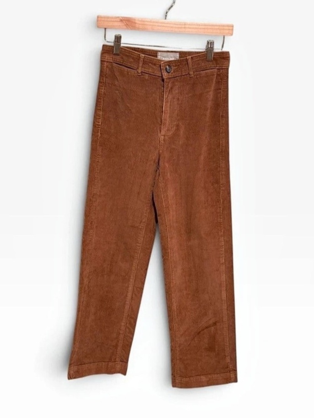 Everlane Relaxed Straight Corduroy Pants High Rise Cropped Brown Size 0